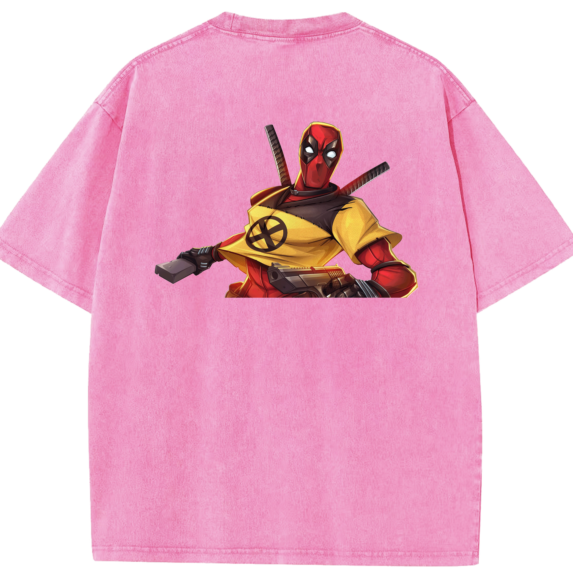（画像用） Deadpool デッドプール 綿100% ヴィンテージ風 半袖Tシャツ（背面プリント）